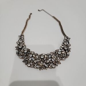 Silver bronze floral necklace